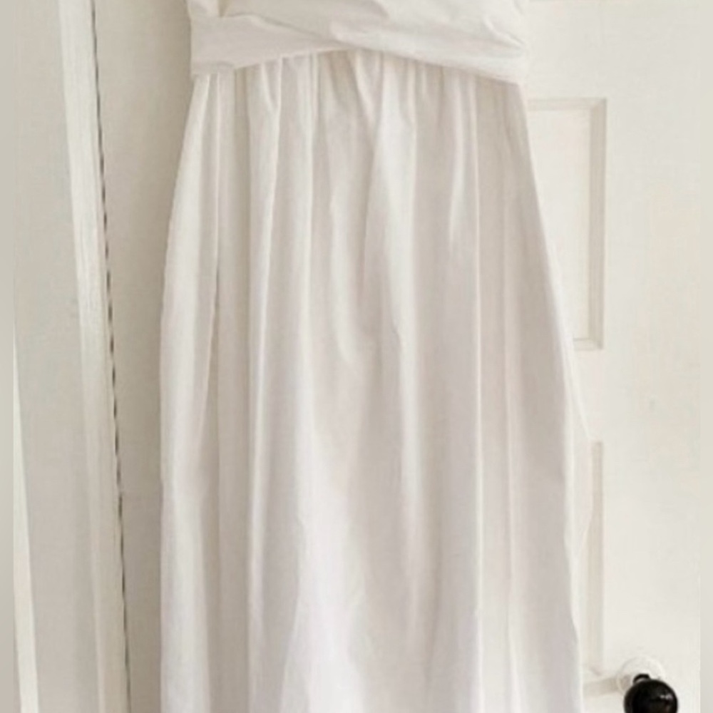 THREE GRACES LONDON White Cotton SOLD OUT ADELE Tie front/back dress - Picture 8 of 16